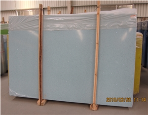 Light Blue Artificial Quartz Slab, China Manmade Blue Quartz Stone Tile,Engineered Stone with Solid Surface