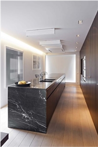 Mona Grigio Bianco Marble Kitchen Countertop
