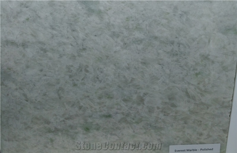 China Polished Everest Crystal White Marble Slabs Tiles Good Veins