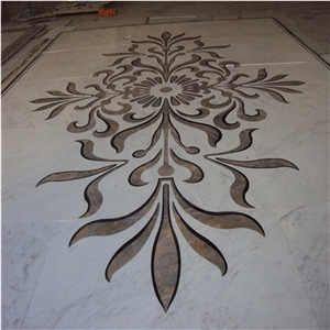 Bianco Carrara Marble Waterjet Carpet