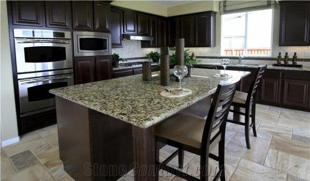 Dining Table Countertop Tiles, Grey Granite Kitchen Countertops