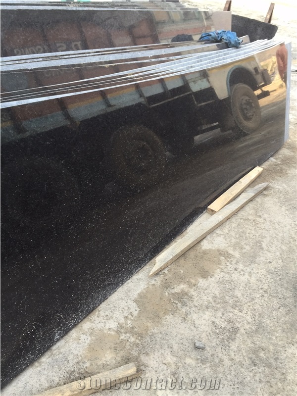 Black Pearl Granite Slabs, India Black Granite