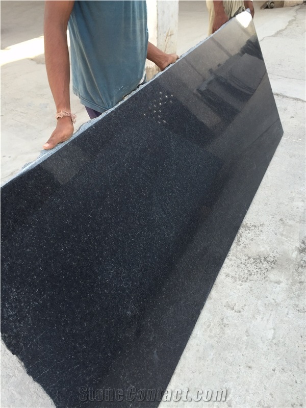 Black Pearl Granite Slabs, India Black Granite