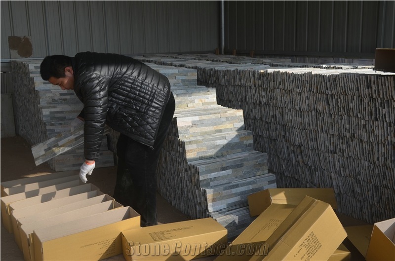 Stack Stone for Fireplace, Beige Slate Fireplace
