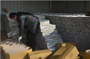 Stack Stone for Fireplace, Beige Slate Fireplace