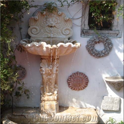 2015 Hot Sale Natural Beautiful Hand Carved Indoor and Outdoor Waterfall Wall Fountain Decoration