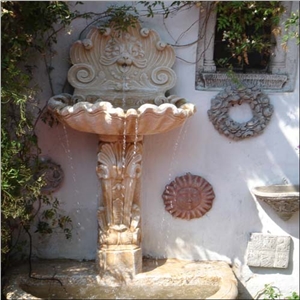2015 Hot Sale Natural Beautiful Hand Carved Indoor and Outdoor Waterfall Wall Fountain Decoration