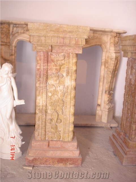 Hand Carved Natural Stone Outdoor Column and Pillars (Roman Column, Marble Column, Granite Column)