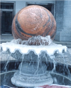 Hand Carved Outdoor Water Fountain Ball,Garden Ball Fountain, Decoration Stone Fountain, Water Landscape