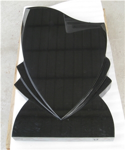 Shanxi Black Tombstone Style for East Europe Market, Black Granite Monument & Tombstone