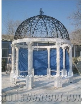 Stone Gazebo,Column Gazebo,Garden Gazebo with Iron Top