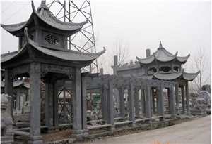 Stone Gazebo,Column Gazebo,Garden Gazebo with Iron Top