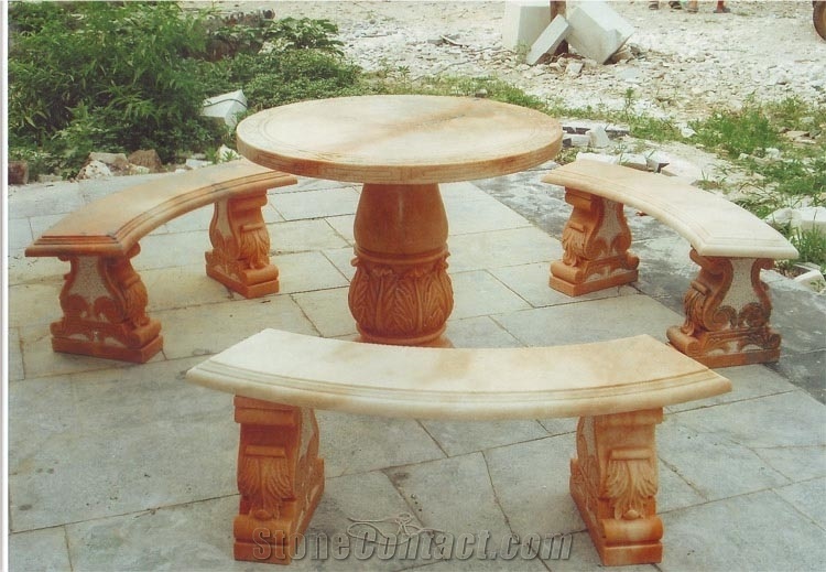 Stone Table , Garden Stone Table / Benches, Garden Stone Tables and Chairs