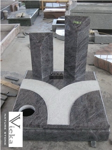Bahama Blue Granite Tombstone & Orion Monument, Vizag Blue Gravestone, India Blue Headstone