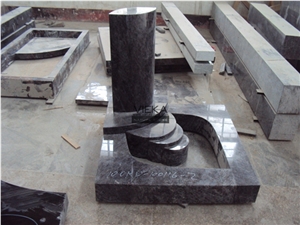Bahama Blue Granite Tombstone & Orion Monument, Vizag Blue Gravestone & India Blue Step Headstone
