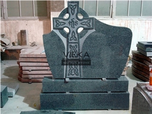 G654 Granite Tombstone & Celtic Cross Monument,China Black Granite Gravestone & Headstone Sesame Black China impala Padang Black pingnan zhima hei china nero impala dark grey Polished for UK Ireland