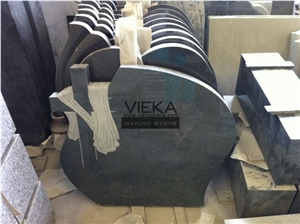G654 Granite Tombstone & Monument,China Black Granite Gravestone & Cross Headstone Sesame Black China impala Padang Black pingnan zhima hei china nero new impala dark grey Polished