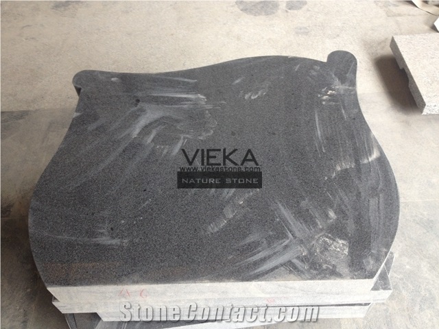 G654 Granite Tombstone & Monument,China Black Granite Gravestone & Headstone Sesame Black China impala Padang Black pingnan zhima hei china nero new impala dark grey Polished