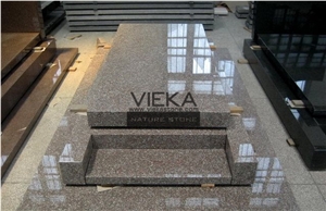G664 Granite Tombstone & Monument,Poland Style Luoyuan Red Granite Gravestone