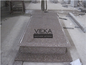 G664 Granite Tombstone & Monument,Poland Style Luoyuan Red Granite Gravestone