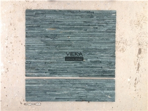 Green Slate Waterfall Shape Culture Stone Panel,Wall Panel,Ledge Stone,Veneer,Stacked Stone for Wall Cladding 60x15cm Retangle