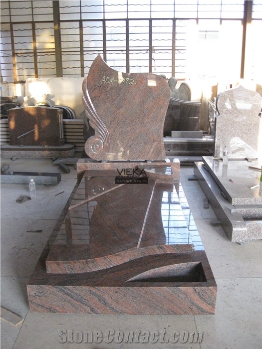 India Multicolor Red Granite Tombstone & Monument,Red Granite Gravestone