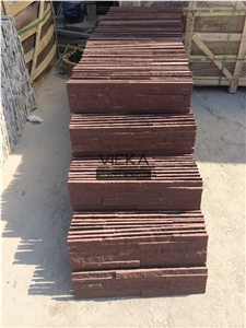 Red Sandstone Red Sandstone Culture Stone Panel,Wall Panel,Ledge Stone,Veneer,Stacked Stone for Wall Cladding 60x15cm Retangle