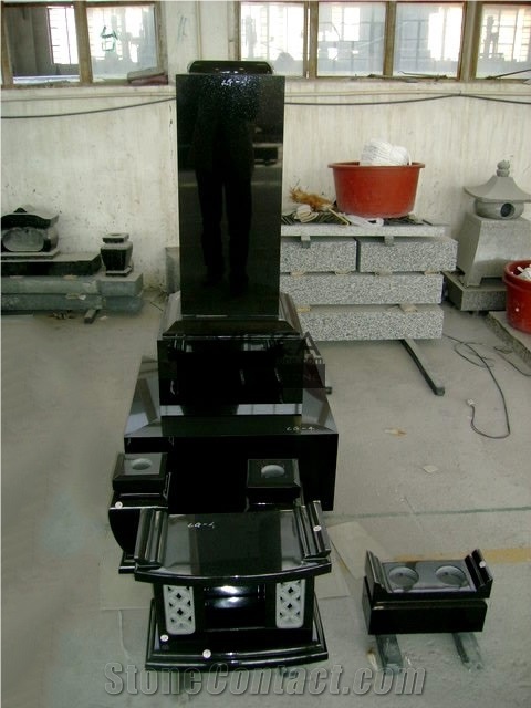 Shanxi Black Granite Tombstone & China Impala Monument,China Black Granite Gravestone & Headstone for Janpanese & Korean Market