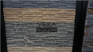 Slate & Quartzite Culture Stone Panel,Wall Panel,Ledge Stone,Veneer,Stacked Stone for Wall Cladding 60x15cm Retangle
