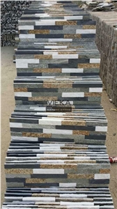 Slate & Quartzite Culture Stone Panel,Wall Panel,Ledge Stone,Veneer,Stacked Stone for Wall Cladding 60x15cm Retangle
