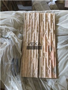 Slate & Quartzite Culture Stone Panel,Wall Panel,Ledge Stone,Veneer,Stacked Stone for Wall Cladding 60x15cm Retangle Pink Wave
