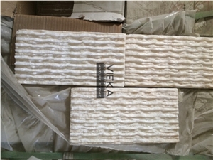 Slate & Quartzite Culture Stone Panel,Wall Panel,Ledge Stone,Veneer,Stacked Stone for Wall Cladding 60x15cm Retangle Wave White Quartzite