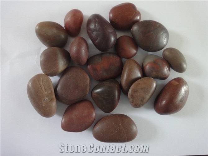 Polished Red Pebble Stone Landscaping Stone