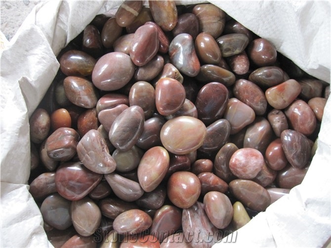 Polished Red Pebble Stone Landscaping Stone