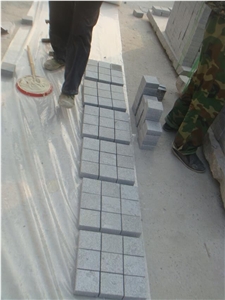 G343 Shandong Grey Granite Net Paste Cobble Stone