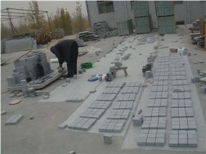 G343 Shandong Grey Granite Net Paste Cobble Stone