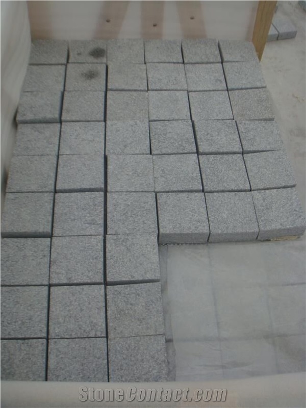 G343 Shandong Grey Granite Net Paste Cobble Stone