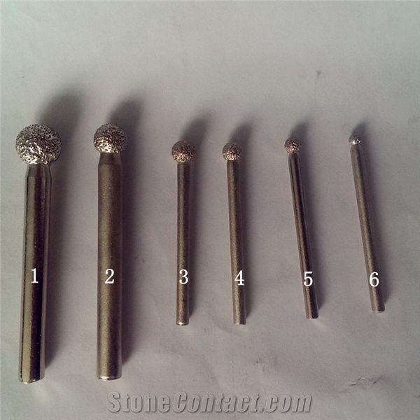 6*60 Head Rounded Cylindrical Vacuum Brazed Diamond Graver