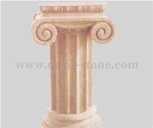 Beige Marble Sculptured Columns