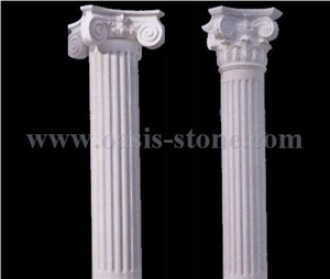 Grey Marble Sculptured Columns