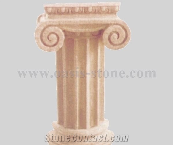 Grey Marble Sculptured Columns