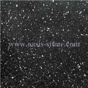 Silver Star-Black Galaxy Quartz Stone Slab & Tile