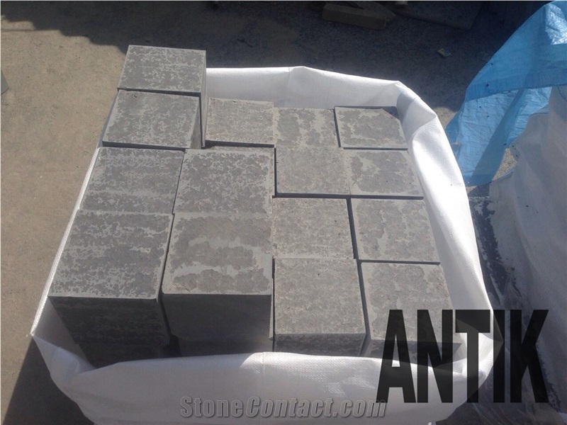 Paving Cubes Basalt, Machine Cut Cobbles, Ukrainian Basalt