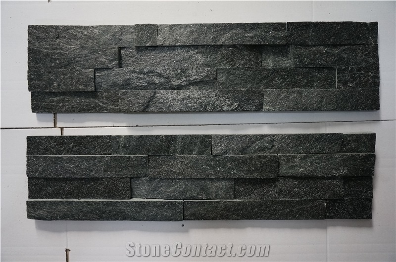 Fargo Black Quartzite Wall Decor Stone, Chinese Black Stacked Stone Veneer, Natural Stone Crazy Wall Panels, Black Thin Stone Veneer