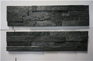Fargo Black Quartzite Wall Decor Stone, Chinese Black Stacked Stone Veneer, Natural Stone Crazy Wall Panels, Black Thin Stone Veneer