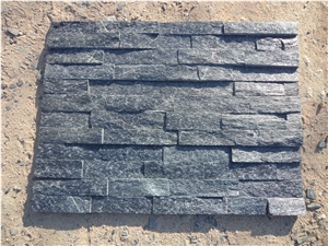 Fargo Black Quartzite Wall Decor Stone, Chinese Black Stacked Stone Veneer, Natural Stone Crazy Wall Panels, Black Thin Stone Veneer