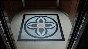 Fargo Crema Marfil Marble Waterjet Medallions/Patterns Carpet Medallions Square or Round Floor Medallions
