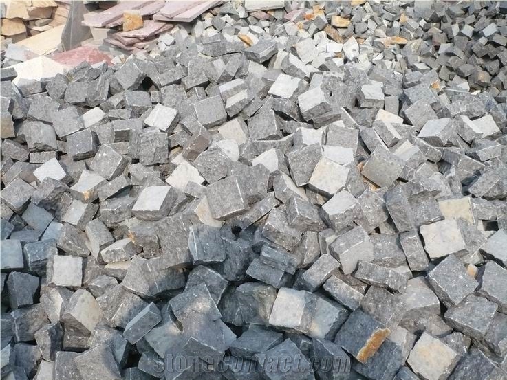 Fargo Cube/Cubic Stone, Grey Granite G603 Paving Stone Cobble Setts Courtyard/Driveway Paving Stone, Classic Grey Granite Driveway Paving Stone