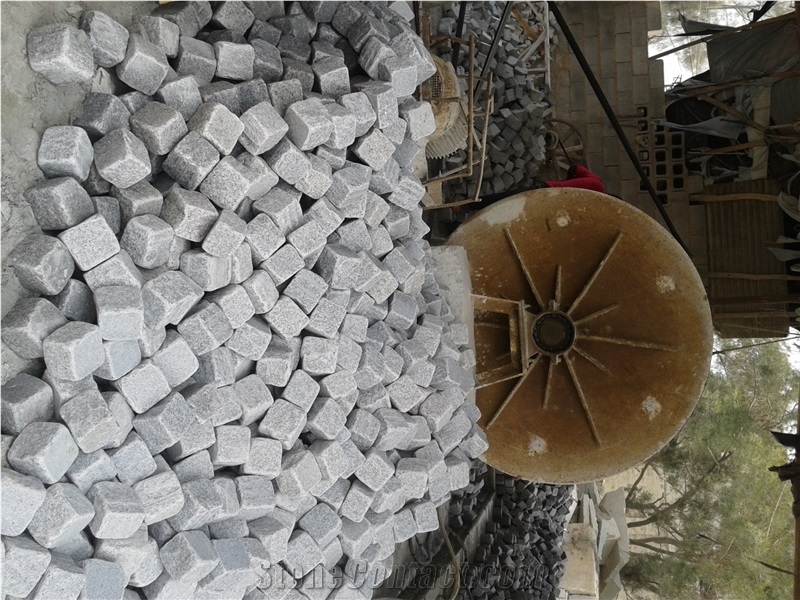 Fargo Cube/Cubic Stone, Grey Granite G603 Paving Stone Cobble Setts Courtyard/Driveway Paving Stone, Classic Grey Granite Driveway Paving Stone