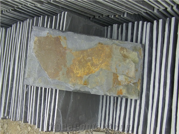 Fargo Multi-Color Mushroom Wall Cladding Stone Rusty Slate Mushroomed Wall Tiles, Jiangxi Multicolor Slate Mushroom Wall Cladding
